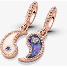 Hector Co Jewellery Yin ve Yang Işıltılı Sallantılı Charm