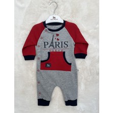 Nurcan Bebe Paris Baskılı Kangru Cepli Patiksiz U.kollu Tulum