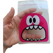 Benim Marifetlerim Pembe Canavar Baskılı Kendinden Bantlı Jelatin Poşet 10X15 25 Adet