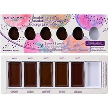 Zig Kuretake Gansai Tambi Tablet Sulu Boya Seti Granulating Colors 5 Renk + 1 Boş Tablet