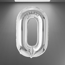 Grabo 0 Rakam Folyo Balon Gümüş 40'' 102 cm