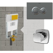 Bien Yeni Supreme Duvar Içi Metal Ayaklı Gömme Rezervuar Seti