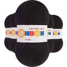 Nako 5 Adet Kristal El Örgü Lif ipi Siyah 98206 - EMY3603-6209