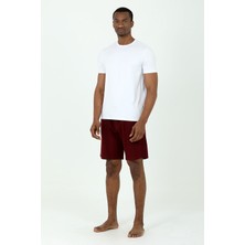 Ds Damat Waffle Şort T-Shirt Takım Bordo
