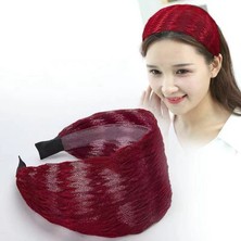 Renjie Shop C Kırmızı Stil Geniş Kenar Kumaş Dantel Saç Bandı Dişli Kaymaz Baş Bandı (Yurt Dışından)