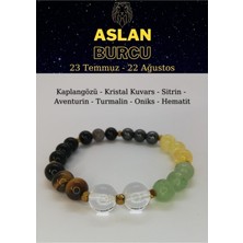 Nelleovana Aslan Burcu Bilekliği Kaplangözü, Sitrin, Aventurin, Hematit, Turmalin, Oniks, Kristal Kuvars