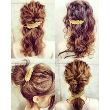 Renjie Shop C Altın Tarzı Yeni Moda Yaprak Tüy Saç Tokası Hairpin Barrette Bobby Kadın Saç Aksesuarları (Yurt Dışından)