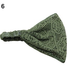 Renjie Shop C Ordu Yeşili Tarzı Çiçek Dantel Tasarımı Kadın Geniş Başbandı Türban Headwrap Bandanas Saç Bandı (Yurt Dışından)