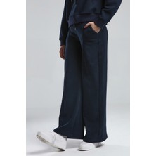 Benmanaj Kadın Geniş Paça Pantolon Navy
