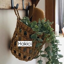 Hakici Dekoratif Çok Amaçlı / Hasır Saksı Sepet / Askı Sepet / Duvar Sepet 10 x 10CM