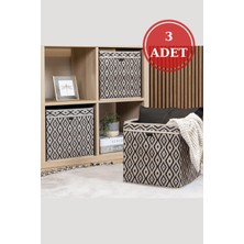 Bohe 3 Adet Çok Amaçlı Saklama Kutusu Raf Düzenleyici Dolap Içi Organizer Sepet Hurç 30X30X30CM