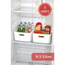 Bramble Life 3'lü Buzdolabı Düzenleyici, Banyo Organizeri, Dolap Içi Sepet, 9.5 Litre