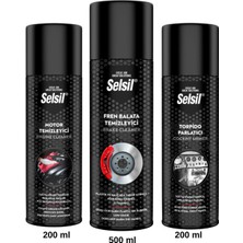 Selsil Motor Temizleme 200 ml + Fren Balata Temizleyici 500 ml +Torpido Parlatıcı 200 ml