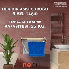 Nebu Nebu! Iç ve Dış Mekan Katlanabilir Duvara Monte Çamaşır Kurutma Askısı (70CM)-CAPPUCCINO