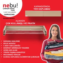 Nebu Nebu! Iç ve Dış Mekan Katlanabilir Duvara Monte Çamaşır Kurutma Askısı (70CM)-CAPPUCCINO