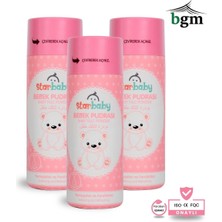 star baby Bebek Pudrası 3x 100GR Serpme Pembe Nem Önleyici Yumuşatıcı ve Ferahlatıcı Pudra