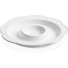 The Mia Grande Servis Tabağı Bölmeli Beyaz 39 cm GRD0013