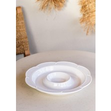 The Mia Grande Servis Tabağı Bölmeli Beyaz 39 cm GRD0013
