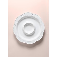The Mia Grande Servis Tabağı Bölmeli Beyaz 39 cm GRD0013
