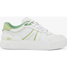 Kadınlar İçin Lacoste L002 Evo Beyaz/Yeşil Sneaker Düz Taban ve Şık Tasarım