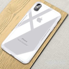 Cepustik Telefon Aksesuarları iPhone x / Iphone Xs Kılıf Kenarları Silikon Arka Kısım Temperli Cam Craft Kılıf