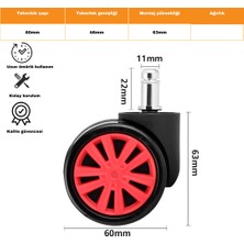 Ofis Fix Kırmızı Oyuncu Koltuğu Tekeri