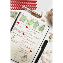 Artikel Kırmızı Kalpler Hediye Paketi Sticker, Sticker Su Geçirmez 320 Adet (1 Cm)