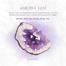 Ametist Doğal Taş Kolye Damla Model Gümüş Kaplama
