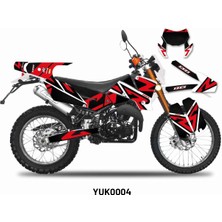 Yuki YK250GY-7 Izci "two Two Red" Tasarım Motosiklet Sticker Etiket Kaplama Modeli