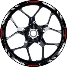 Cfmoto NK450 Sticker Jant Dışı Şerit Baskılı Kırmızı Beyaz Model