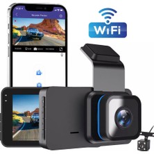 İdragon T603 Araç Kamerası 2k Video Kaydı 3inç Ekranlı Wifi App Kontrol + Gece Görüşü Geri Görüş Kamerası