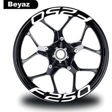 Bajaj F250 Jant Içi Yazı Sticker Modeli Beyaz