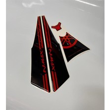 Yamaha Nmax Siyah Kırmızı Tank Pad Damla Sticker Modeli