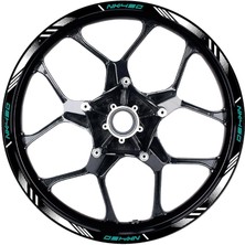 Cfmoto NK450 Sticker Jant Dışı Şerit Baskılı Turkuaz Beyaz Model