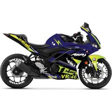 Yamaha R25 Lacivert Shark Takım ve Jant Sticker Etiket Modeli