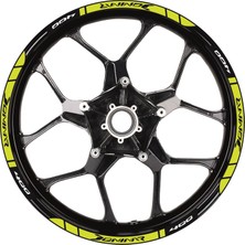 Bajaj Dominar 400 Baskılı Jant Dışı Şerit Motosiklet Sticker Etiket Modeli Sarı