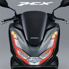 Honda Pcx Ön Far Kaşı Tasarımı Şeffaf Sticker Kırmızı