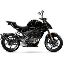 Cfmoto 250NK Sticker 2016-2022 Şimşek Kaplama Sticker Etiket Modeli Sarı