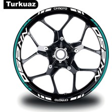 Cfmoto NK250 Jant Sticker Iç & Dış Takım Etiket Modeli Turkuaz