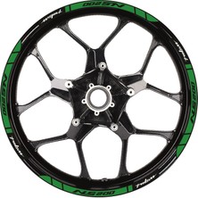 Bajaj Pulsar NS200 Baskılı Jant Dışı Şerit Motosiklet Sticker Etiket Modeli Yeşil