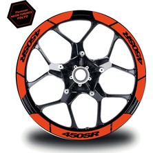 Neon Turuncu Cf Moto 450 Sr Geniş Jant Sticker Etiket Modeli