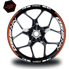Cfmoto NK250 Jant Sticker Iç & Dış Takım Etiket Modeli Neon Turuncu