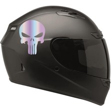 Kurukafa Desenli Hologram Motosiklet Kask Sticker Etiket Modeli