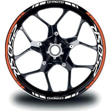 Cfmoto 250SR Jant Sticker Iç & Dış Takım Etiket Modeli Turuncu - Beyaz
