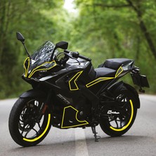 Bajaj RS200 Stroke Tek Renk Sarı Motosiklet Sticker Etiket Takım Modeli