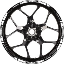 Bajaj Dominar 250 Baskılı Jant Dışı Şerit Motosiklet Sticker Etiket Modeli Beyaz