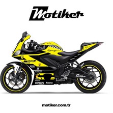 Yamaha R25 Sarı Ferrari Sticker Tasarım