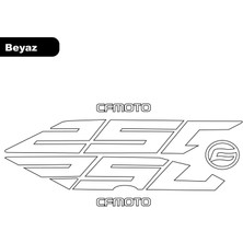 Cf Moto NK250 Arka Kuyruk Altı 250 Sticker Etiket Beyaz