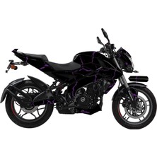 Bajaj NS200 Sticker 2014-2024 Şimşek Desen Motosiklet Kaplama Tasarımı Mor