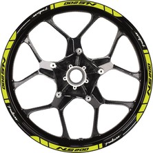 Bajaj Pulsar NS200 Baskılı Jant Dışı Şerit Motosiklet Sticker Etiket Modeli Neon Sarı